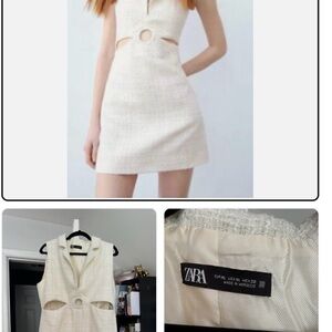 Zara Ivory Cut-Out Mini Dress